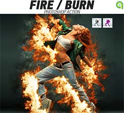 极品PS动作－烟火特效(第四版)：Fire Burn Photoshop Action